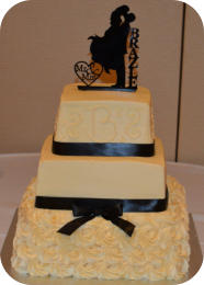Wedding Cake - Rosettes and Scroll 
