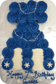 Frozen Dress Cupcake Cake