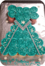 Frozen Dress Cupcake Cake