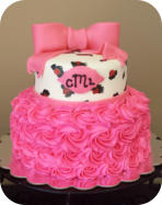 Pink Cheetah Print Birthday Cake