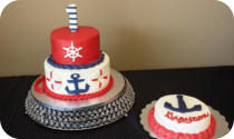 Nautical Theme Birthday Cake with Matching Smash Cake